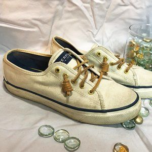 Sperry Seacoast slip-on canvas sneakers ivory, sz. 6